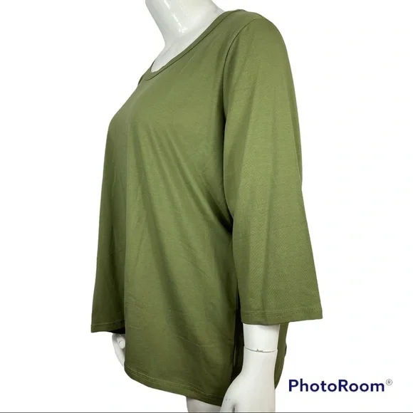 Denim & Co army green top - Picture 5 of 9